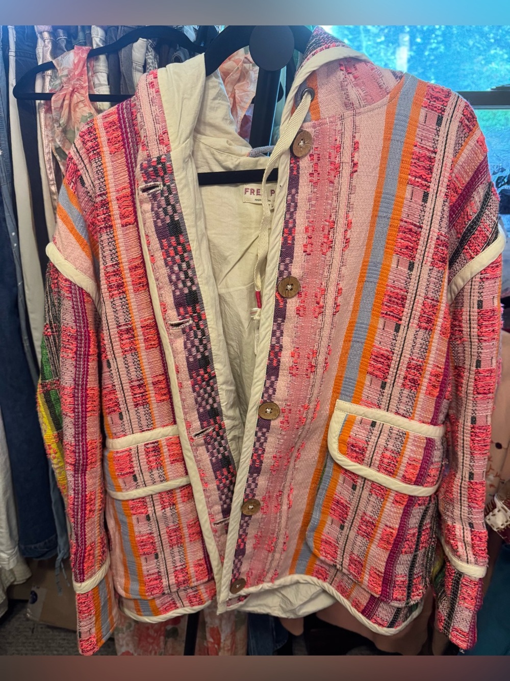 NWT Free People Ezra Striped Coat - multi combo - Small $298 MSRP - Picture 7 of 10